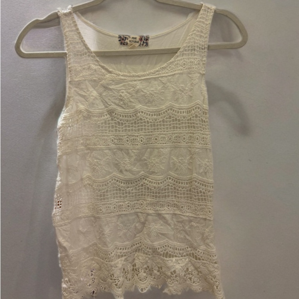 Pink Republic Lace Tank Top